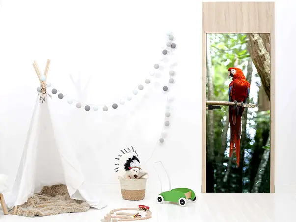 autocolant usa model papagal exotic multicolor pvc s3