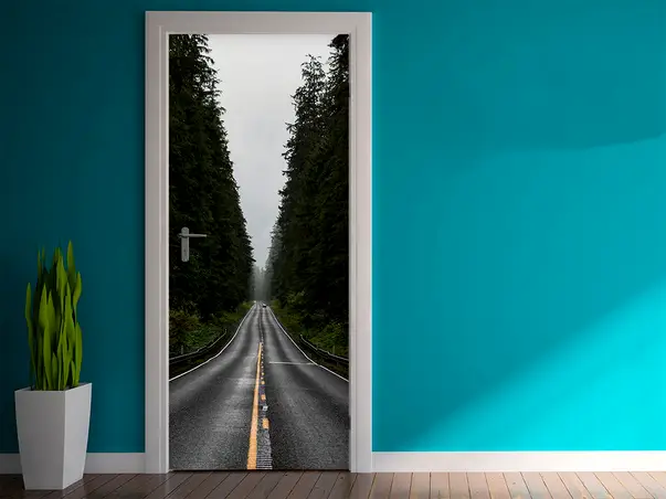 autocolant usa strada prin padure 1