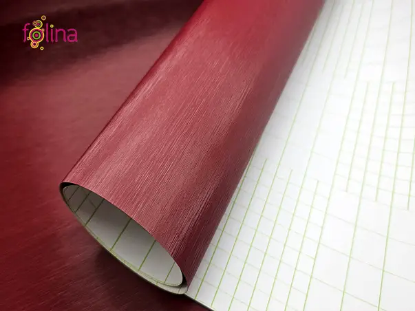 autocolant visiniu cu efect metalic periat brushed