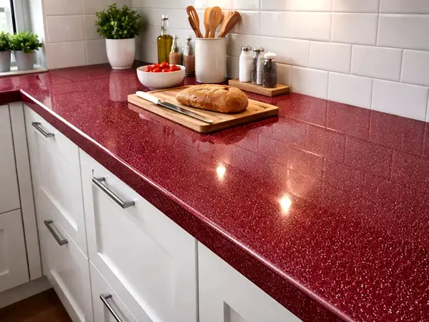 autocolant visniu lucios blat bucatarie