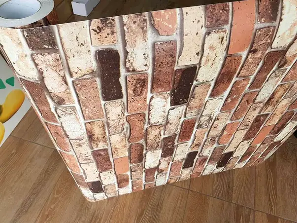 autocolant zid caramida maro