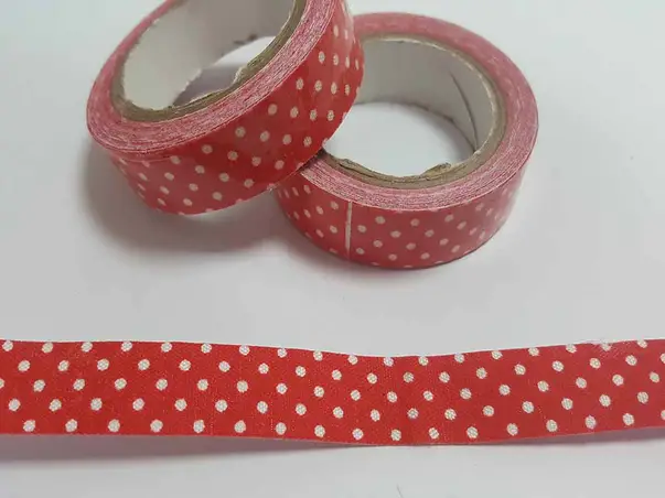 banda adeziva decorativa rosie cu buline