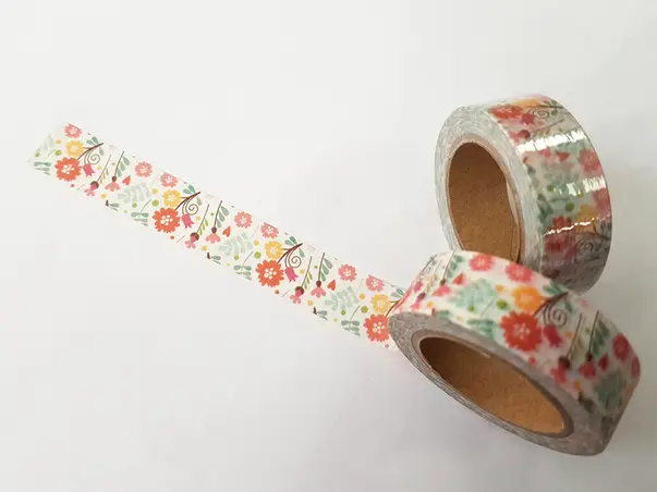 banda adeziva washi tape flori campo