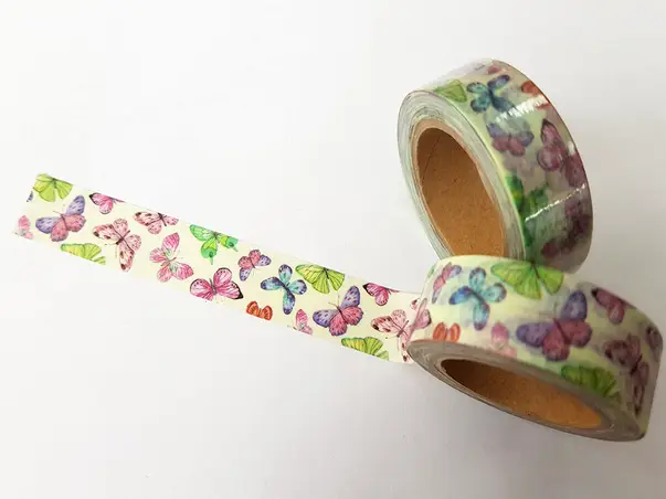 banda adeziva washi tape fluturi colorati