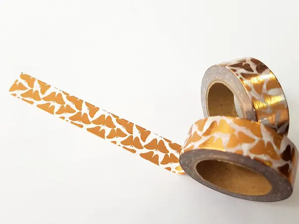 banda adeziva washi tape fluturii aurii