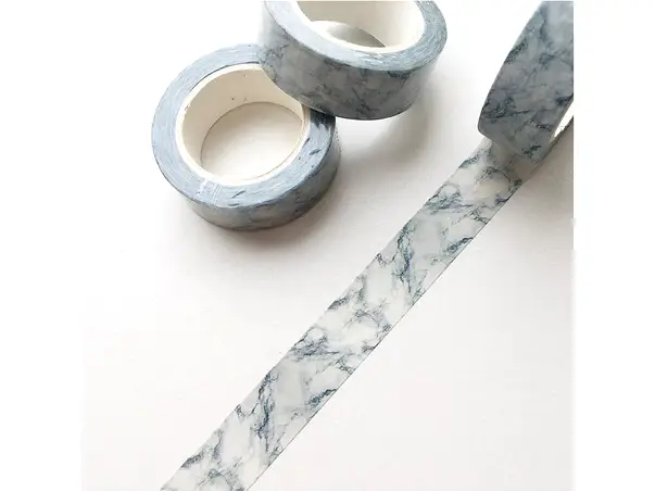 banda adeziva washi tape folina marmura gri 15mm 10 m
