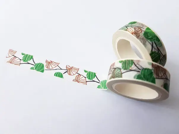 banda adeziva washi tape frunze