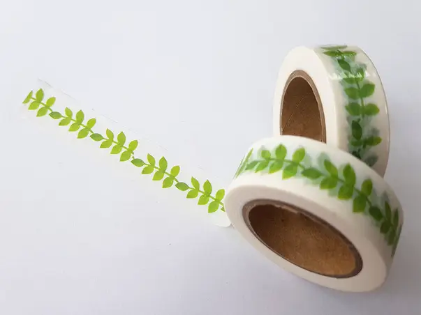 banda adeziva washi tape frunze verzi
