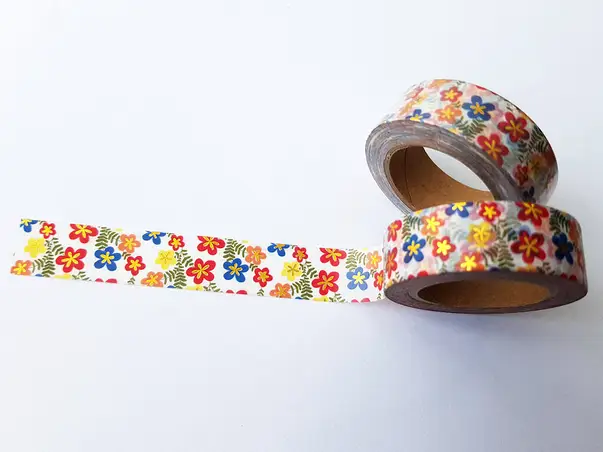 banda adeziva washi tape model floral 1