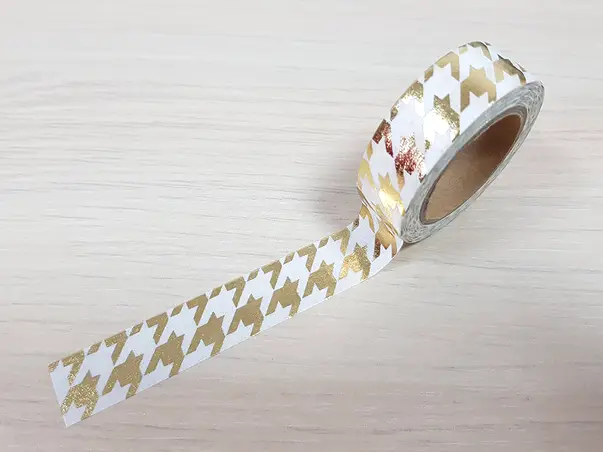banda adeziva washi tape model geometric auriu