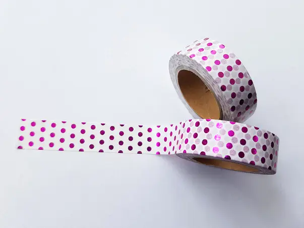 banda adeziva washi tape puncte roz