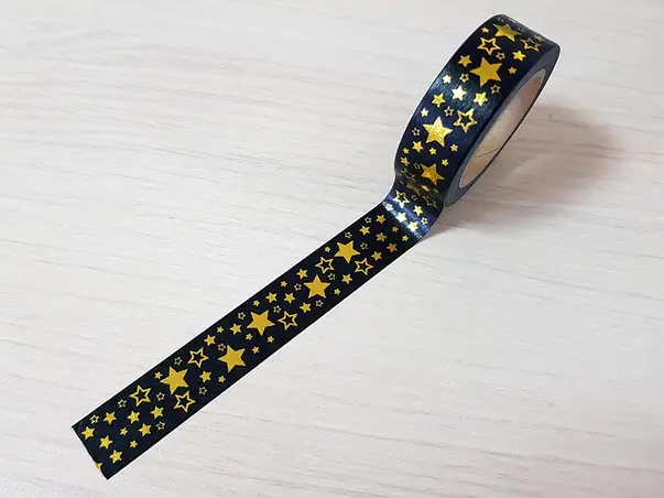 banda adeziva washi tape stelute aurii