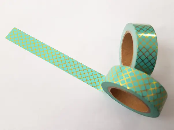 banda adeziva washi tape turcoaz