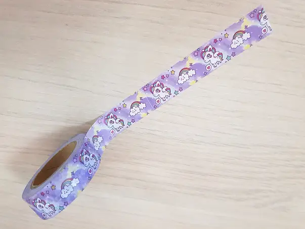 banda adeziva washi tape unicorn