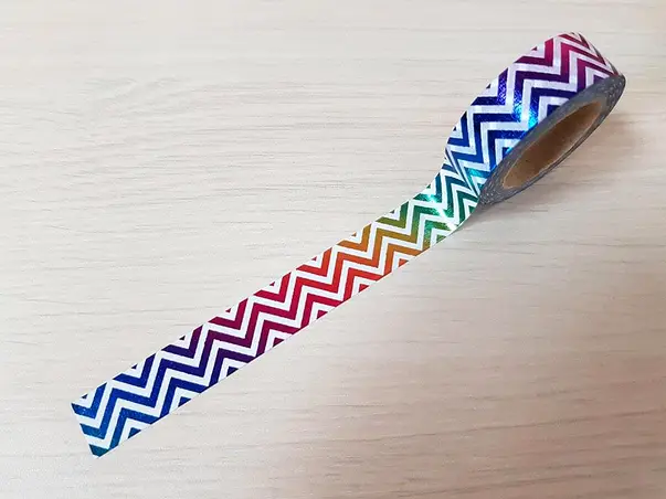 banda adeziva washi tape zigzag rainbow