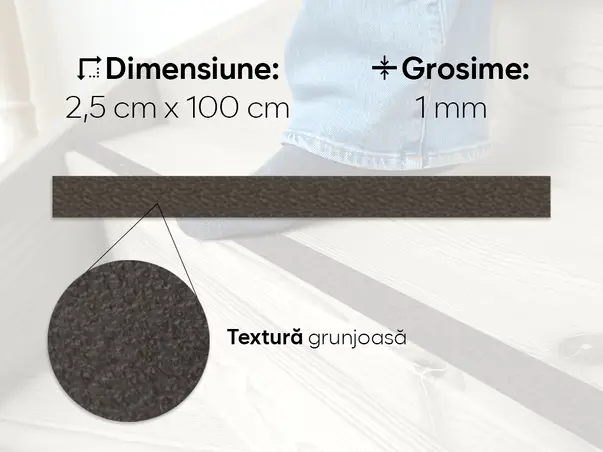 banda antiderapanta autoadeziva gri rola latime 2cm s1