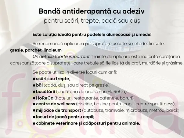 banda antiderapanta autoadeziva negru rola latime 2cm s2