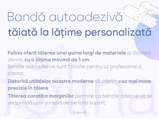 banda autoadeziva latime personalizata buretoasa orabond 1811 s1 100cm