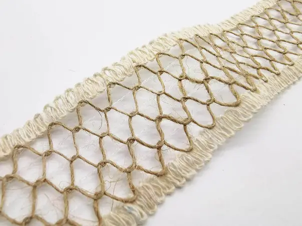 banda iuta impletita natur crem 4 cm