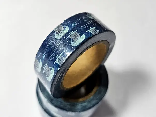 benzi albastre washi tape cu yematica marina