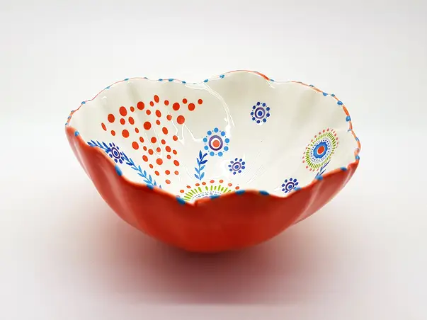 bol ceramica dolomite flower portocaliu