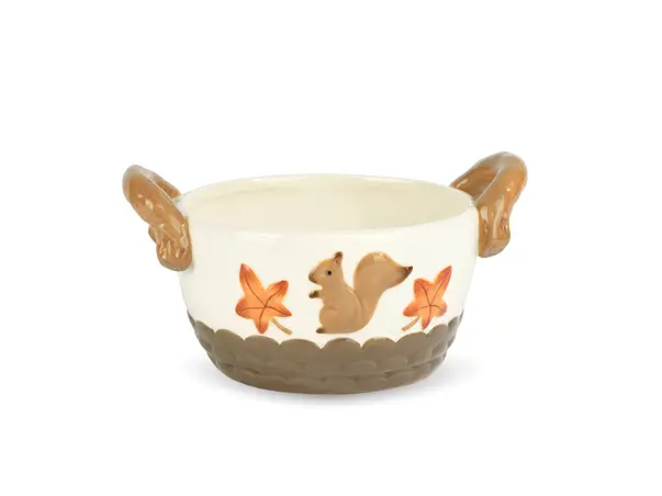 bol din ceramica cu manere veverita