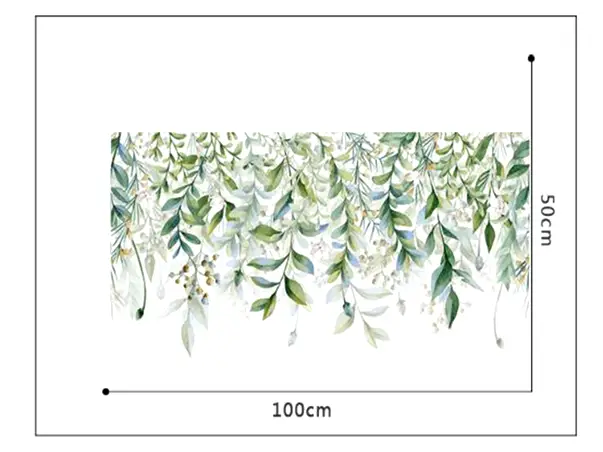 bordura autoadeziva decorativa cu frunze verzi pentru perete sau geam