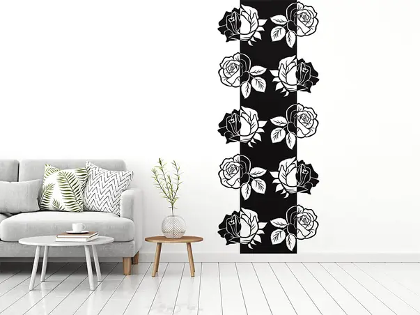 bordura autoadeziva neagra trandafiri