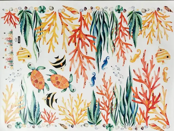 bordura decorativa autoadeziva corali si pesti