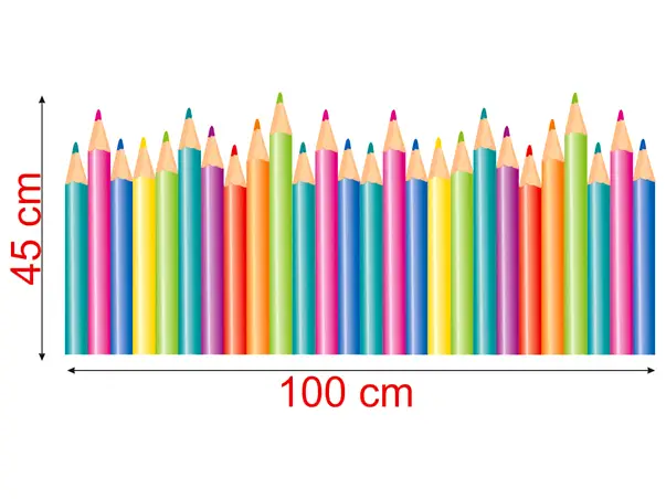 bordura decorativa autoadeziva creioane colorate edu48 sticker s1