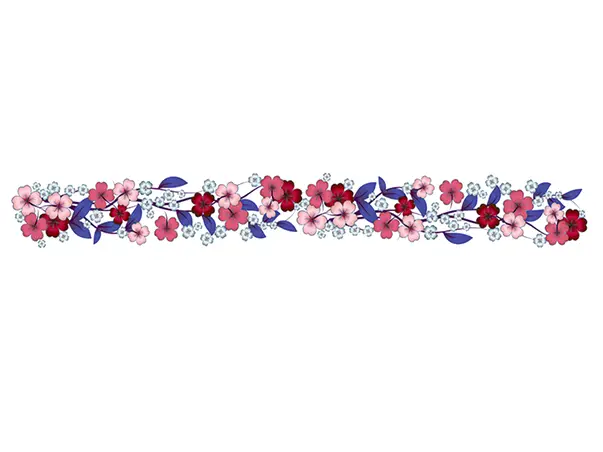 bordura decorativa autoadeziva model floral in nuante de rosu si albastru 30 200 cm