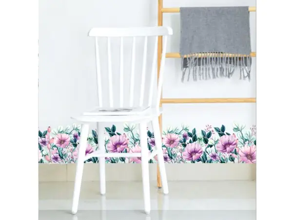 bordura decorativa autoadeziva model flori mov 25 130 cm