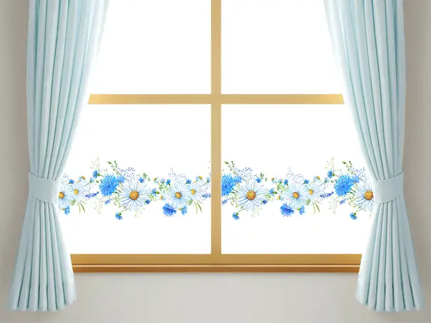 bordura decorativa model floral albastru 4