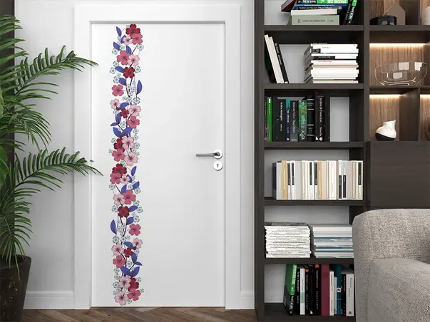 bordura decorativa model floral roz albastru 1