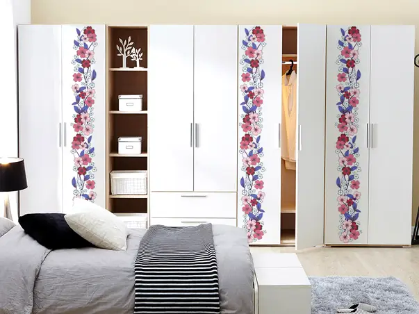 bordura decorativa model floral roz albastru 4