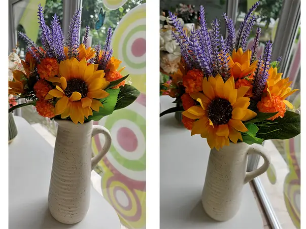 buchet flori artifciale lavanda si floarea soarelui