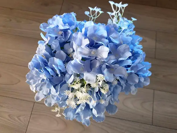buchet hortensie artificiala albastra