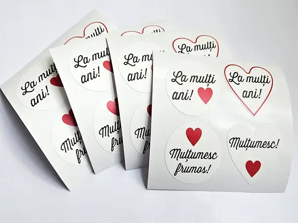 buline autoadezive albe cu mesaje la multi ani si multumesc