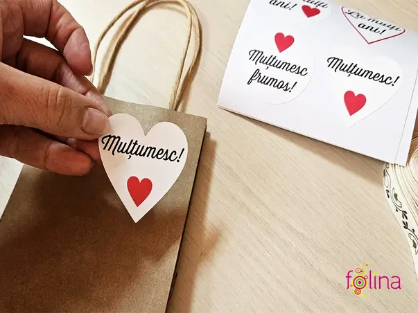 buline autoadezive cu mesaj multumesc