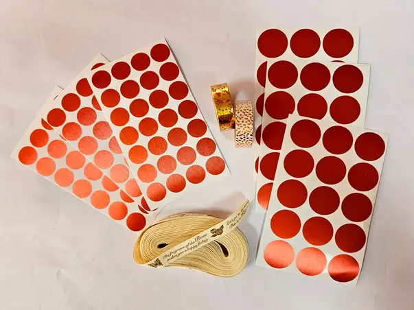 buline autoadezive rosu metalic