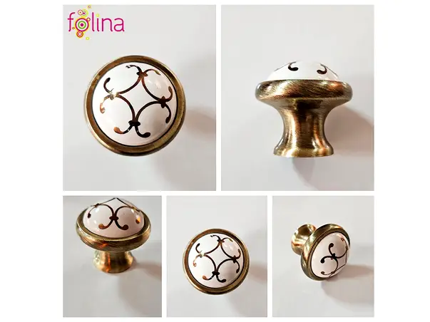 butoni mobila aurii rotunzi