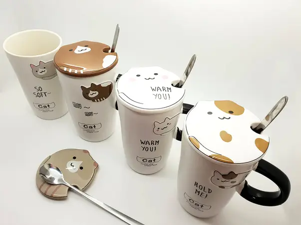 cana cu mesaj model pisica