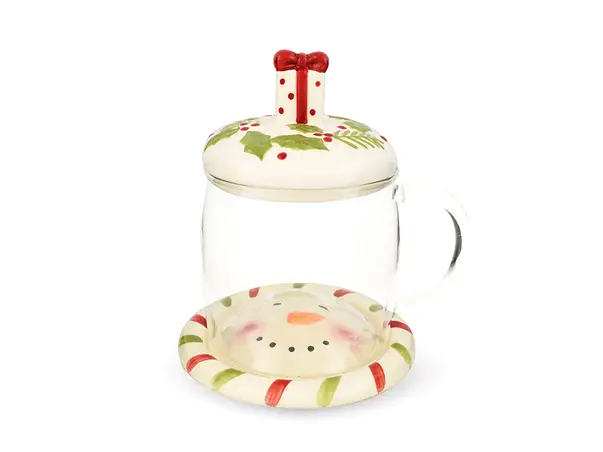 cana cu suport si capac craciun