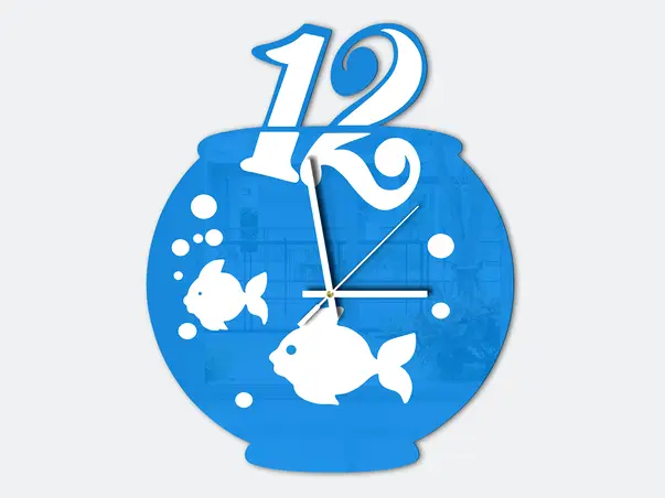 ceas decorativ acvariu bleu