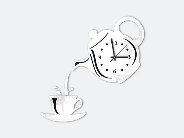 ceas decorativ ceainic alb