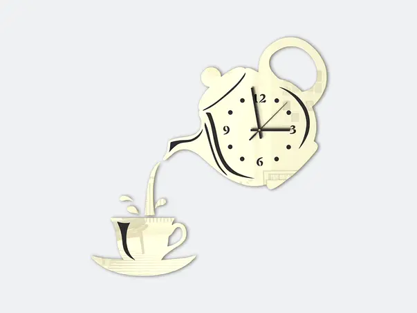 ceas decorativ ceainic bej