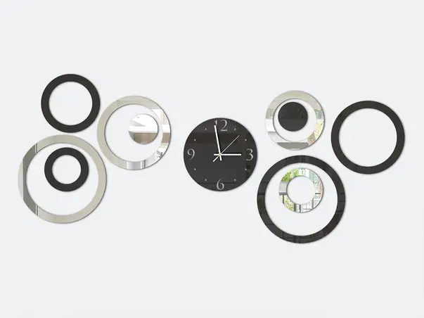 ceas decorativ cercuri argintii