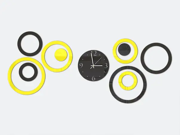 ceas decorativ cercuri galbene