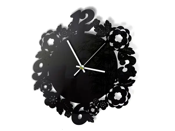 ceas decorativ flori atlanta negru