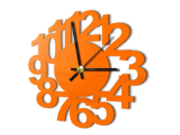 ceas decorativ office portocaliu